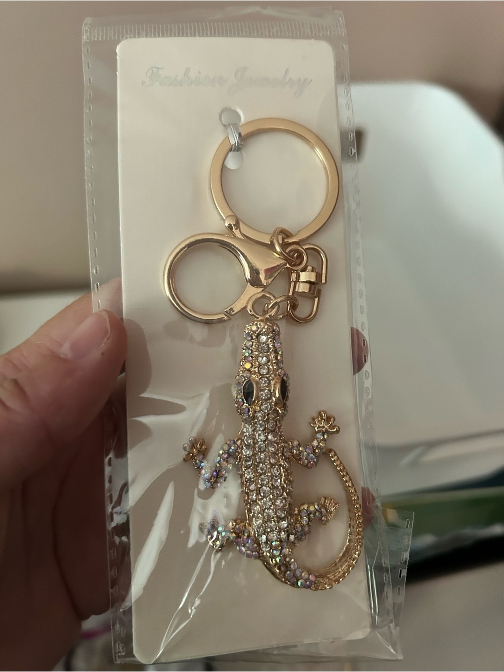 5/$25 Gold Crystal Lizard Keychain Charm